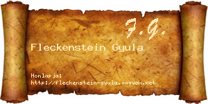 Fleckenstein Gyula névjegykártya